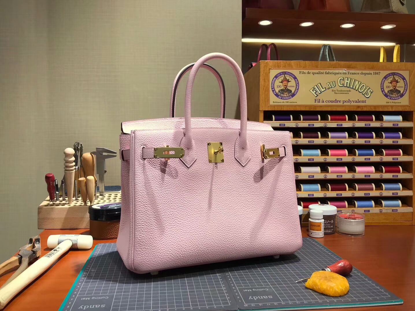 爱马仕 HERMES 铂金包 Birkin 30cm 配全套专柜原版包装 全球发售 3Q 水粉色 rose sakura