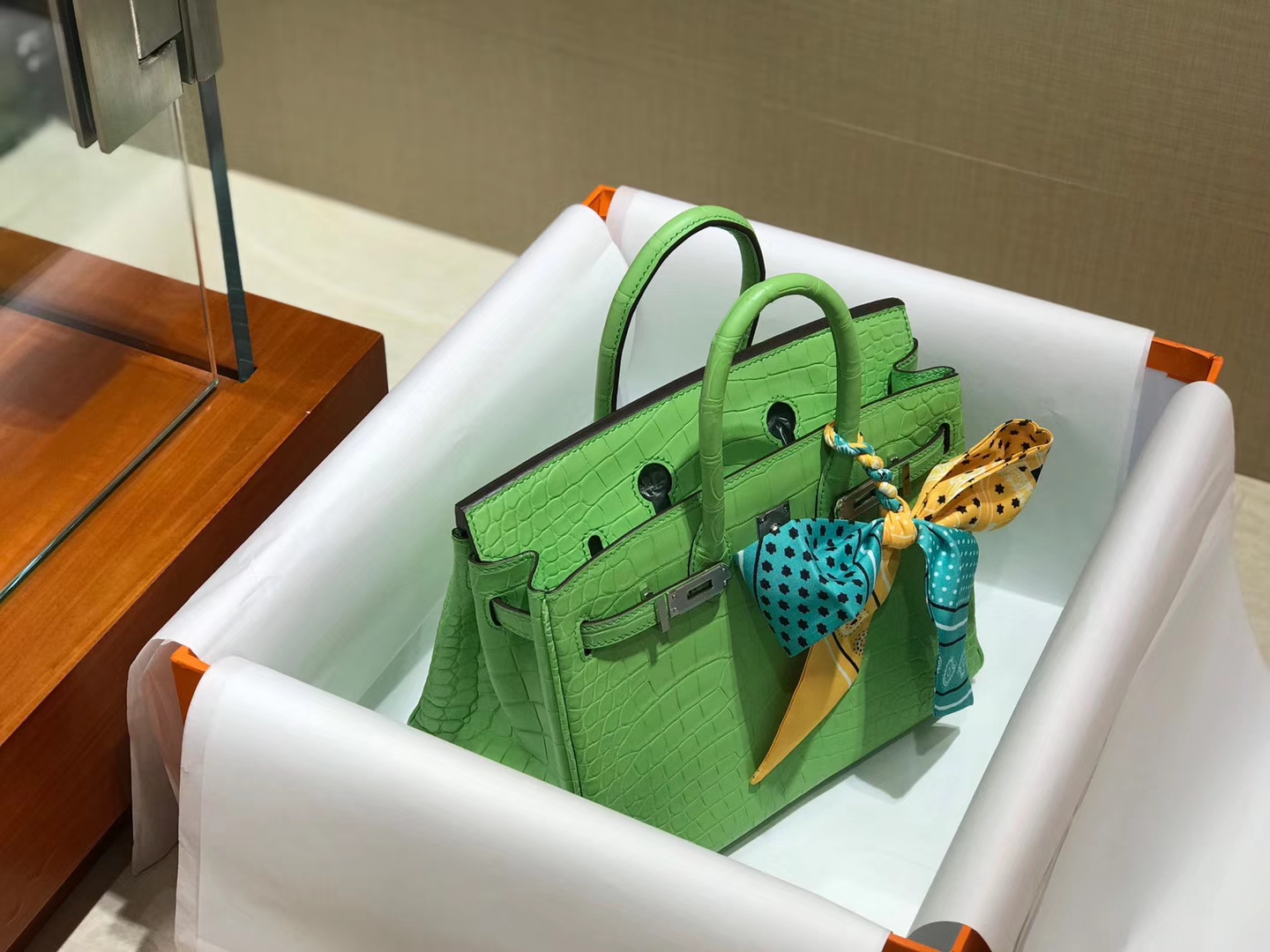 爱马仕 HERMES 铂金包 Birkin 配全套专柜原版包装 全球发售 6R Kiwi 奇异果绿 糖果绿