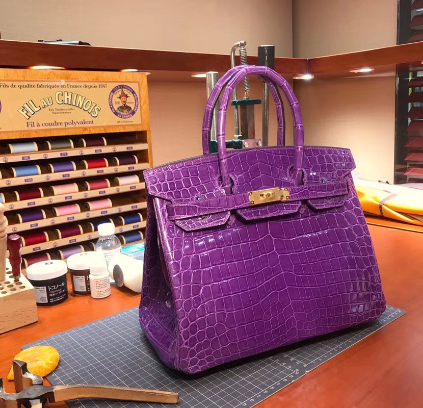 爱马仕 HERMES 铂金包 Birkin 配全套专柜原版包装 全球发售 5L 梦幻紫 极度紫 Ultra Violet