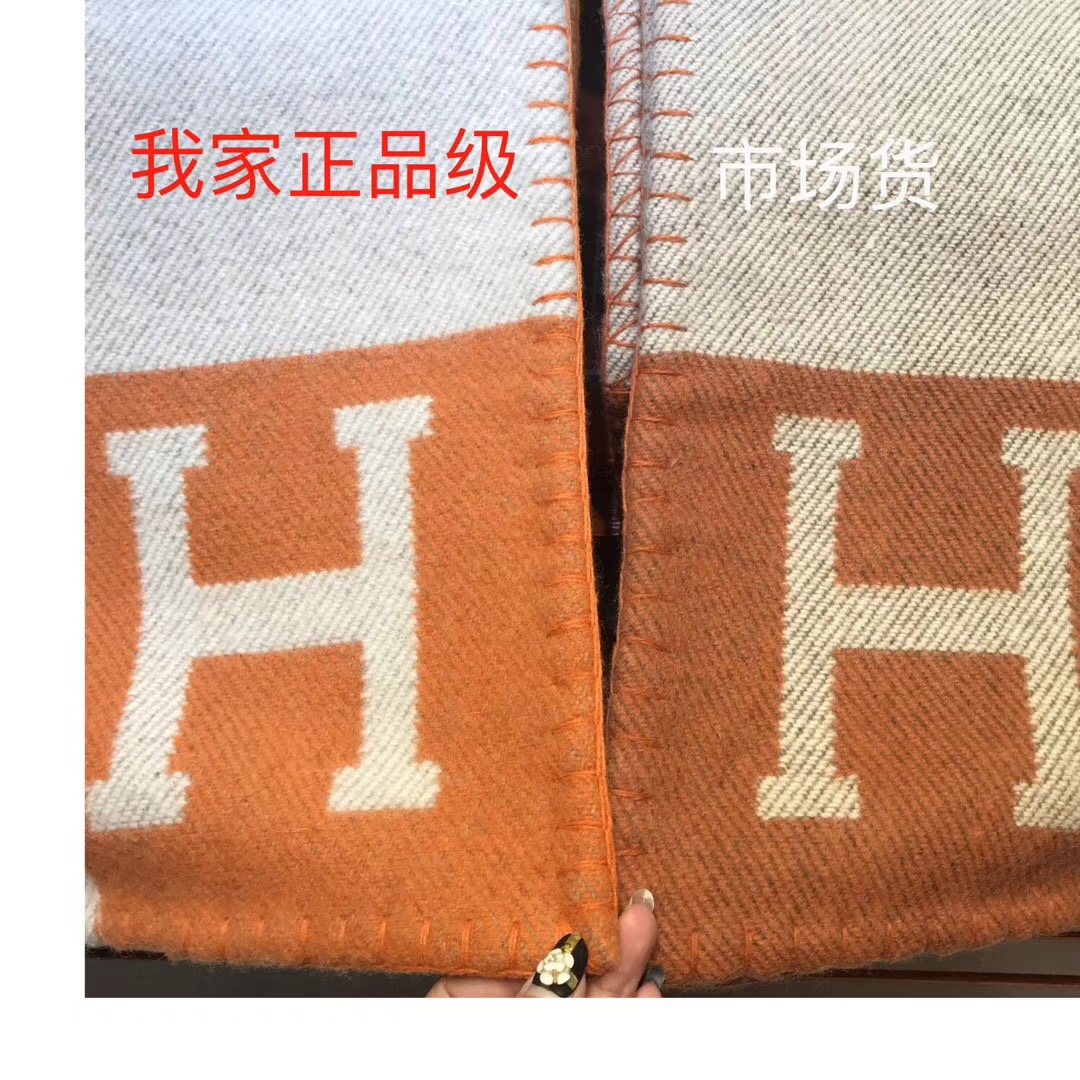 爱马仕中国官网 经典款毛毯 经典橙色 140*180cm 原版包装